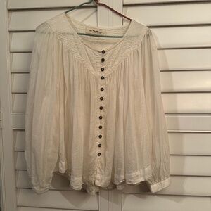 We the Free by Free People Cream Blouse Size Small